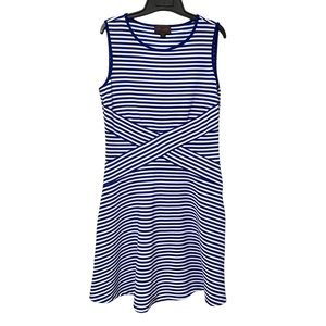 Trulli Blue White Stripe Sleeveless Dress